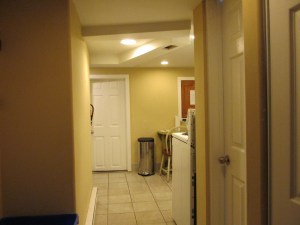 standing in outside doorway facing into kitchen