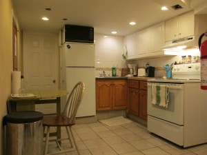 facing east from stairwell into kitchen